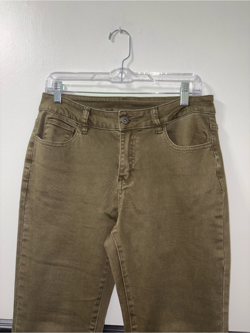 Ethyl Clothing Olive Jeans With Detailed Hem Size 8 - Picture 3 of 6